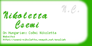 nikoletta csemi business card