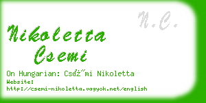 nikoletta csemi business card